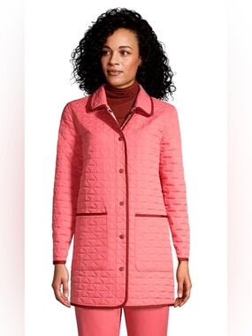 Landsend Reversable quilted coral jacket size L